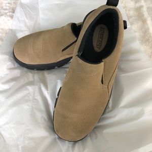 Land’s End All Weather Suede Leather Slip On Moc